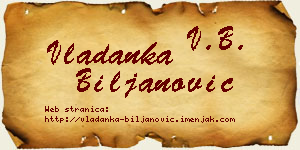 Vladanka Biljanović vizit kartica